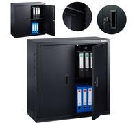 AREBOS Archivador metálico con cerradura 90x40x 90cm negro 1 estantes Con llaves