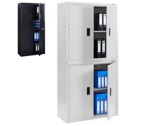 Arebos Armario de Oficina y Almacenamiento | 2 Estantes de Altura Ajustable | 180 x 90 x 40 cm