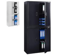 Arebos Armario de Oficina y Almacenamiento | 4 Estantes de Altura Ajustable | 180 x 90 x 40 cm