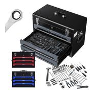 Arebos Caja de Herramientas Incl. Juego de Herramientas de 172 Piezas de Cromo vanadio | para el hogar, Garaje y Taller | Caja de Herramientas Equipada con 3 cajones | con Cerradura