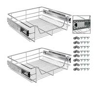 Arebos Cajón telescópico: para armarios de 30,40,50 o 60 cm de ancho/cromado/set a elegir: cajón de cocina, cesta extraíble, armario extraíble, separadores para cajones de armarios de cocina/2x 60 cm