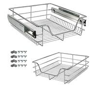 Arebos Cajón telescópico: para armarios de 30, 40, 50 o 60 cm de ancho/cromado/set a elegir: cajón de cocina, cesta extraíble, armario extraíble, separadores para cajones de armarios de cocina/50 cm