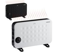 AREBOS Calefactor Convector 2000W Turbo con Termostato Antihielo blanco Silencio