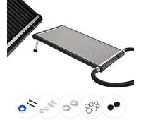 Arebos Calentador solar para piscina, 110 x 65 x 7,5 cm Calentador solar para piscina, capacidad de hasta 15 litros, caudal de hasta 10.000 L/h, conexión de manguera Ø 32/38 mm, incluye material de