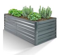 Arebos Cama de Jardín Elevada de Metal 120x90x59 cm | Cama de jardín de Acero galvanizado | Cama de siembra Resistente a la Intemperie y al óxido | Cama de Vegetales Rectangular para jardín y Patio