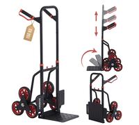 AREBOS Carretilla de mano Carro de transporte 150kg plegable Carro salvaescalera