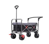 Arebos Carro de Mano | Plegable | Carretilla Jardin | Carro Playa | con Barra telescópica para Empujar | 100 kg | Negro