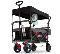 AREBOS carro plegable premium con techo carga 100 kg frenos del / tras negro