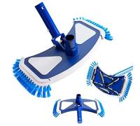 Arebos Cepillo Aspirador de Piscina | con Sistema de Clip | Conexión para Manguera de Piscina Ø 32/38 mm | Cepillo de Piscina | Ancho de la Cabeza del Cepillo: 35 cm | Azul-Blanco