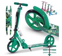 Arebos City Scooter Patinete a Pedales Patinete Regulable en Altura | Plegable | Incl. Correa de Transporte | Ruedas XXL | Freno de Pedal |para niños y Adultos |100kg de Capacidad de Carga | Verde