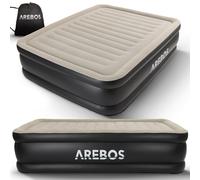 Arebos Colchón Hinchable Cama Hinchable Autoinflable 203 x 152,5 x 51 cm Apto para 2 Personas |Cama de Invitados con Bomba Eléctrica| Colchón Hinchable Incl.Bolsa de Transporte para Camping/Hogar