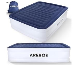 Arebos Colchón Hinchable | Cama de Aire Autohinchable 203 × 152,5 × 51 cm Apto para 2 Personas | Cama de Huésped con Bomba Eléctrica | Colchón de Aire In olsa de Transporte para Camping/Hogar