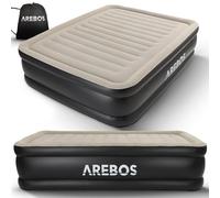 Arebos Colchón Hinchable Cama Hinchable Autoinflable 203 x 152,5 x 51 cm Apto para 2 Personas |Cama de Invitados con Bomba Eléctrica| Colchón Hinchable Incl.Bolsa de Transporte para Camping/Hogar