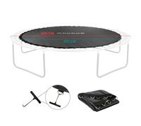 Arebos Colchoneta de salto de 257 cm de diámetro, para camas elásticas con diámetro de 305 cm, 64 ojales y 165 mm de longitud de muelle, lona de salto de 150 kg, 9 costuras de polipropileno, incluye