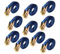 Arebos Correa tensora con trinquete de una Pieza | 10 Unidades 800 kg 6 m | Correas con trinquete Correas de Amarre 25 mm | Cumple con la Norma DIN EN 12195-2