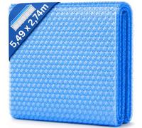 Arebos Cubierta Solar Piscina 5,49 x 2,74 m Azul | Lona Cuadrada Espesor 120 µm | Rollo Recortable | Mantiene Calor y Calienta Agua | Protector Térmico con Ahorro Energía y Reducción de Evaporación