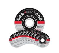 Arebos Disco de corte 50 piezas | Ø 115mm x 1mm x 22,2mm | apto para acero, acero inoxidable, inox, hierro, chapa, metal | avance y retroceso | certificado EN 12413 | (MPA)