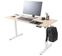 Arebos Escritorio Eléctrico Ajustable 140x60 cm | Altura 72-118 cm | Función Memoria | Mesa Ergonómica de Pie y Sentado | para Oficina, Hogar, Teletrabajo | Beige