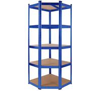 Arebos Estantería para Cargas Pesadas | Estantería sin Tornillos 875 kg | Fácil de Montar Gracias al Sistema de Enchufe | 180 x 70 x 70 cm | 5 estantes de MDF | hasta 175 kg por Estante | Azul