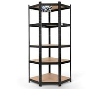 Arebos Estantería para Cargas Pesadas | Estantería sin Tornillos 875 kg | Fácil de Montar Gracias al Sistema de Enchufe | 180 x 70 x 70 cm | 5 estantes de MDF | hasta 175 kg por Estante | Negro