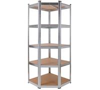 Arebos Estantería para Cargas Pesadas | Estantería sin Tornillos 875 kg | Fácil de Montar Gracias al Sistema de Enchufe | 180 x 70 x 70 cm | 5 estantes de MDF | hasta 175 kg por Estante | Plata