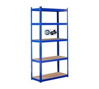 Arebos Estantería Pesada 180 x 90 x 40 cm | 875kg Capacidad de Carga | 5 Estantes MDF | Estantería Industrial Resistente y Ajustable | Azul