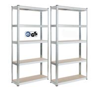 AREBOS Estanterías Taller Estanterías Sin Tornillos Juego de 2 Estanterías Sótan