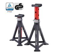 Arebos 2X Soportes de Gato | 3 toneladas de Capacidad Cada uno | Altura Ajustable 299-442 mm | Juego de Soportes de Gato | Soportes de Gato con Pasador de Seguridad y Almohadillas de Goma