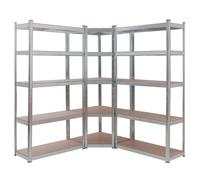 AREBOS Juego de 3 estantes resistentes Estante de esquina Estante enchufable