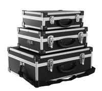 Arebos Juego de 3 cajas de transporte | 50 L de volumen total | se puede cerrar | con correa de transporte y cerradura | universal adecuado como caja de transporte