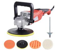Arebos Lijadora excéntrica para coches | Lijadora de pintura para coches | 2100W | 3300 vibraciones/minuto | 4 accesorios diferentes | Almohadilla de pulido grande
