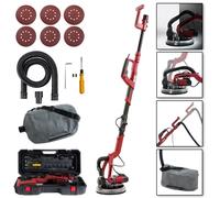 Arebos -Lijadora Jirafa Orbital de Pared y Techo Telescópica | Lijadora de pared | Lijadora Jirafa | sistema de aspiración | con LED | incluyendo 6 discos abrasivos y maletín | 750 W | 225 mm