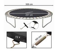 AREBOS Lona de Salto Ø 257cm para Trampolin Ø 305cm, 72 Resortes, 165mm Longitud