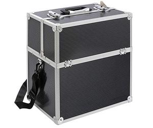 Arebos Maletín de Cosmético | 26L | Maletín de Maquillaje | Correa de Transporte incluida | 13x Separadores | Aluminio | Cerradura y Llave Incluidas | Estantes Plegables | 39 x 36 x 23 cm