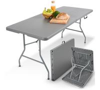 AREBOS Mesa plegable Mesa de jardín Mesa de comedor Mesa plegable camping 182cm
