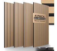 Arebos Paneles acústicos de 120 x 60 cm | pared de láminas en aspecto de madera para pared y techo | moderno panel de pared con alta absorción de sonido | fácil montaje y corte | Juego de 4 unidades
