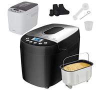 Arebos Panificadora 1500 g | con 15 programas | 2 ganchos para amasar | temporizador | pantalla LCD | 3 niveles de tostado y tamaños de pan | 850 W | Negro