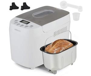Arebos Panificadora 1500 g | con 15 programas | 2 ganchos para amasar | temporizador | pantalla LCD | 3 niveles de tostado y tamaños de pan | 850 W | Blanco