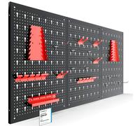 AREBOS Panel Portaherramientas | con 17 Piezas | 120 x 58 x 2 cm | Panel de Plástico para Herramientas