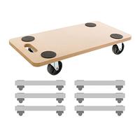 Arebos Plataforma con Ruedas | Plataforma de Carga | Roll Tabla | Tabla de Ruedas | Plataforma para Transporte | Tablero rodante | 6 Unidades | hasta 200 kg de Carga | In lmohadillas de Goma