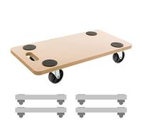 Arebos Plataforma con Ruedas | Plataforma de Carga | Roll Tabla | Tabla de Ruedas | Plataforma para Transporte | Tablero rodante | 4 Unidades | hasta 200 kg de Carga | Incl. Almohadillas de Goma