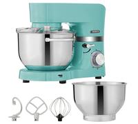 Arebos Batidora Amasadora Multifunción 1500W | Azul | 2 Recipiente de acero inoxidable 4,5L + 5,5L | Robot de Cocina con 3 herramientas Gancho para Amasar, Varillas, Gancho para mezclar, 6 Velocidade