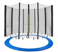 Arebos Red de Seguridad para Cama elástica 396 cm | para 8 Postes, Repuesto con Cremallera, Red Resistente | Azul/Negro
