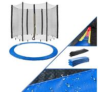 Arebos Red de Seguridad para Cama elástica 396 cm | para 8 Postes, Repuesto con Cremallera, Red Resistente | Azul/Negro
