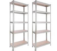 AREBOS Set 2 Estanterías Carga Pesada 350 kg 180x75x30 cm Acero Taller Garaje