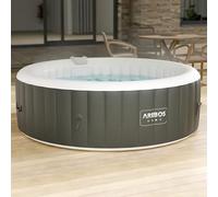 Arebos SPA Hinchable Piscina de hidromasaje | Hinchable | Redonda | para Interior y Exterior | ⌀ 208 cm | 6 Personas | 130 chorros de Masaje | 1000 litros