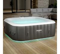 AREBOS Spa Hinchable TENERIFE 6 Plazas LED 130 Boquillas Aire 40°C Exterior