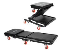 Arebos Tablero de Rodillos de Taller 2 en 1 de Montaje | Función de Asiento y Tumbona | 6 giratoria con Ruedas giratorias de 360 ° | Puede Cargar hasta 150 kg