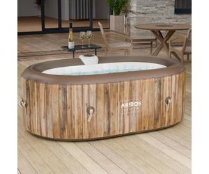 Arebos Whirlpool | SPA Hinchable | Interior y Exterior | 190x120 cm Ovalado | 2 Personas | 90 chorros de Masaje | con calefacción | 550 litros | In ubierta | Bubble SPA & Wellness Massage