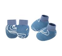 Arecobticy 1 juego de manoplas para recién nacidos con botines para arañazos en la piel sensible, guantes y calcetines transpirables para bebé, Cielo estrellado azul, Talla única